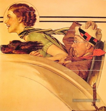 Pareja en asiento ruidoso 1935 Norman Rockwell Pinturas al óleo